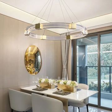 Modern Minimalist Ring Acrylic Pendant Light with Adjustable Cables
